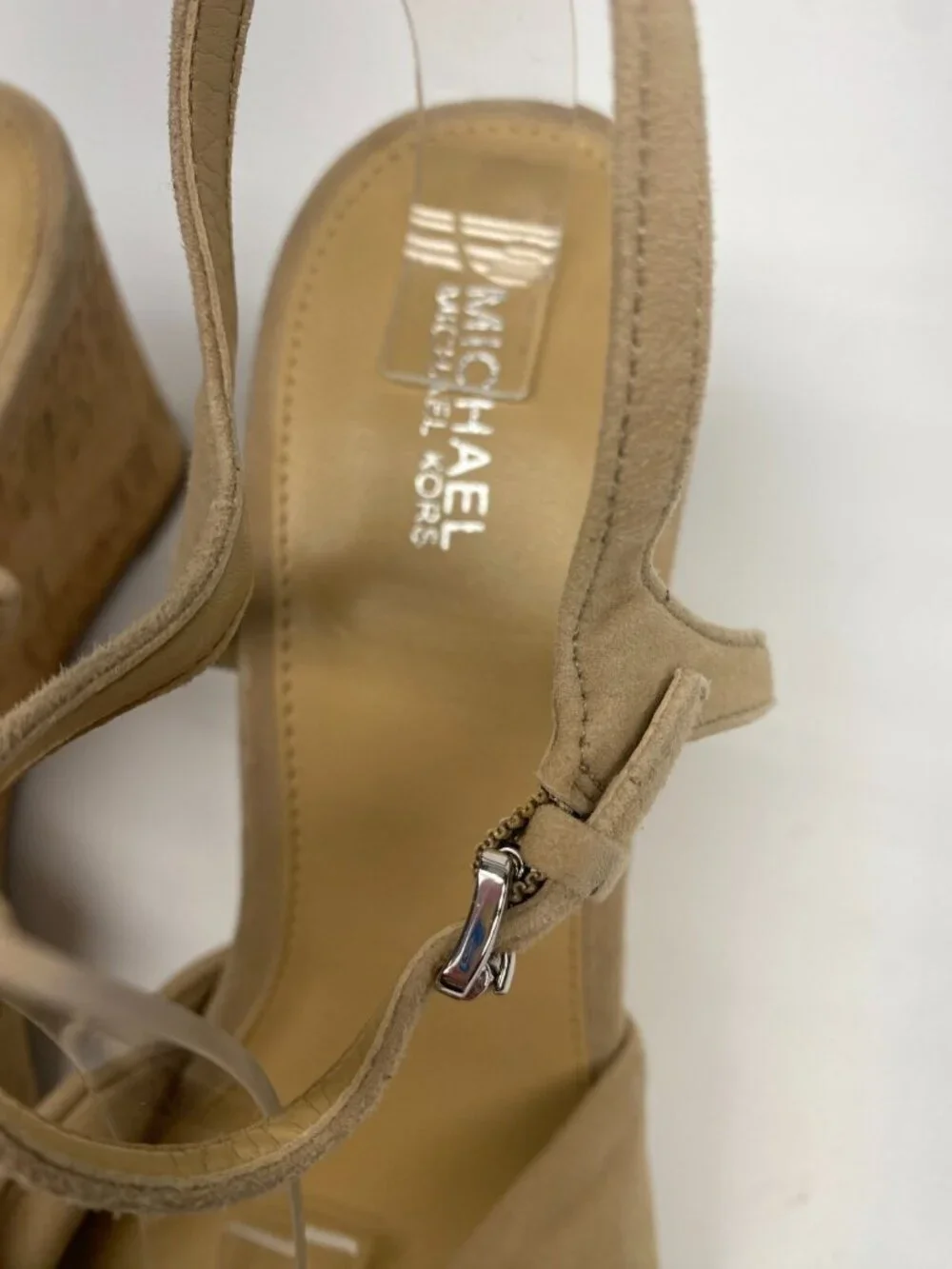 Michael Kors Womens Laney Suede Bow Wedge Sandal Sz 10